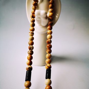 Naszyjnik/Amulet “Stabilizacja” – Jaspis Krajobrazowy, Turmalin