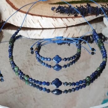 Komplet z Lapis Lazuli i Turkusem Afrykańskim “Euterpe”- strażnik mądrości serca PROMO DO 20 GRUDNIA