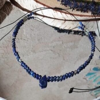 Naszyjnik z Lapis Lazuli, Labradorytem “Erato I”- twórcze pisanie, lekkie wysławianie