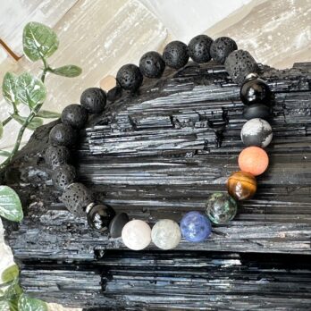 Męska bransoletka czakralna z Lawą „ChakraPower III” wzmocnienie i równowaga energetyczna