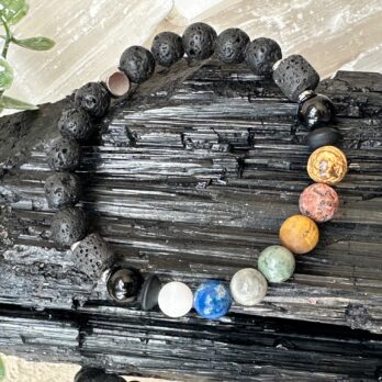 Męska bransoletka czakralna z Lawą „ChakraPower II” wzmocnienie i równowaga energetyczna