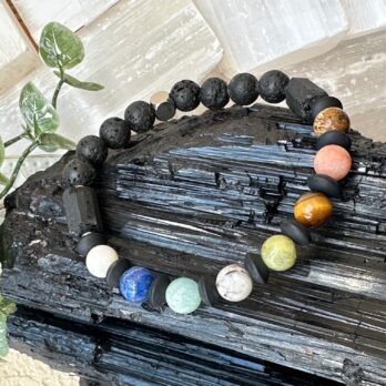 Męska bransoletka czakralna z Turmalinem „ChakraGuard” ochrona i harmonizacja czakr