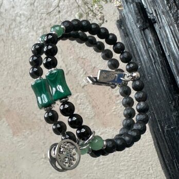 Bransoletka z Malachitem i Turmalinem „Amora I” chronione serce