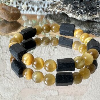 Bransoletka z Tygrysim Okiem i Turmalinem „Amanda III” ochrona ze wszystkich stron