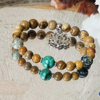 Bransoletka z Jaspisu Krajobrazowego z Chryzakolą „EarthHarmony”