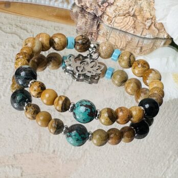 Bransoletka z Jaspisu Krajobrazowego z Chryzakolą „EarthHarmony I”